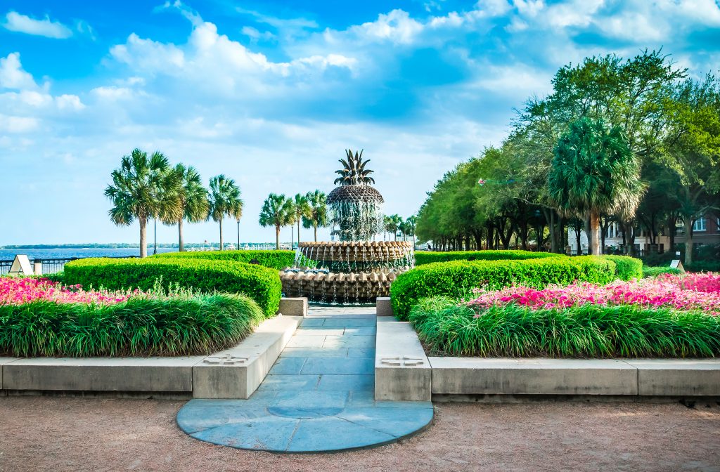Pineapple Fountain at Waterfront Park in Charleston, South Carolina